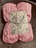 3 Yards of Grungy Stained Primitive Valentines Heavy Cheesecloth For Decorating Pink