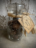 Antique Ball Wire Pint Jar With Black Walnuts 7x4