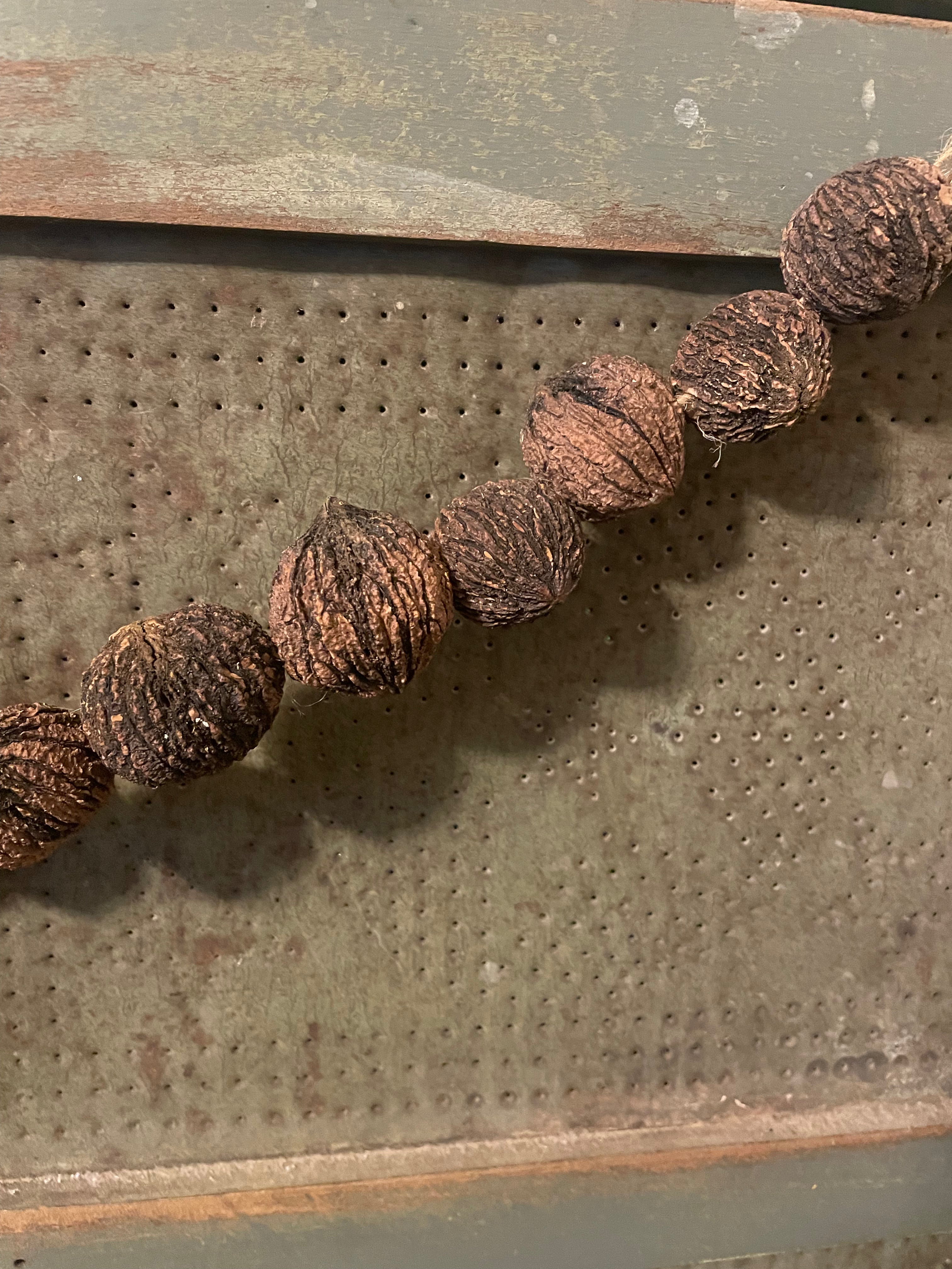 Primitive Black Walnut Garland 24 Inches