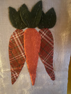 Primitive Towel With Carrots 28x17