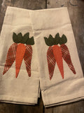 Primitive Towel With Carrots 28x17