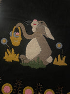 Primitive Penny Rug Table Runner With Bunny 35x14