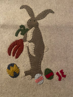 Primitive Penny Rug Table Runner With Bunny 35x14