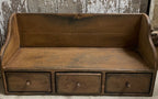 Primitive Wooden Three Drawer Organizer 22x11x8 Mustard