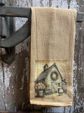Primitive Decorative Easter Flour Sac Towel With Picture 28x29