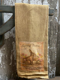 Primitive Decorative Easter Flour Sac Towel With Picture 28x29