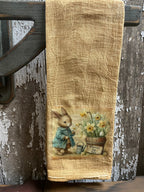 Primitive Decorative Easter Flour Sac Towel With Picture 28x29