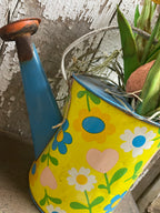 9 Primitive Tulips And Peep In Antique Watering Can Gathering 12x9