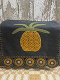 Primitive Penny Rug Table Runner With Pineapple 35x14