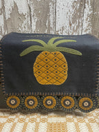 Primitive Penny Rug Table Runner With Pineapple 35x14