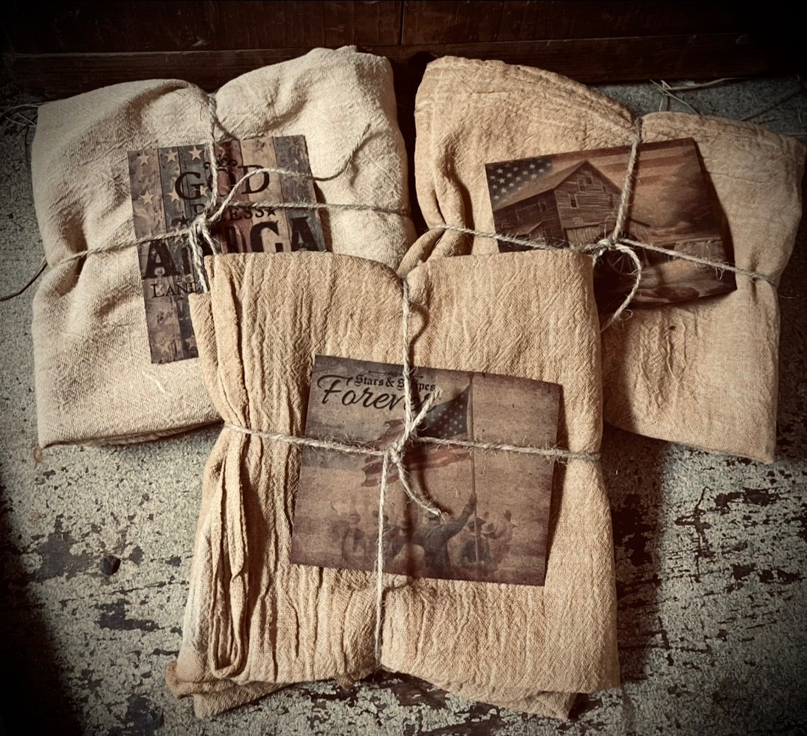 Primitive Decorative Flour Sac Towel 28x29