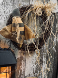 Primitive 14 Inch Wreath With Bee