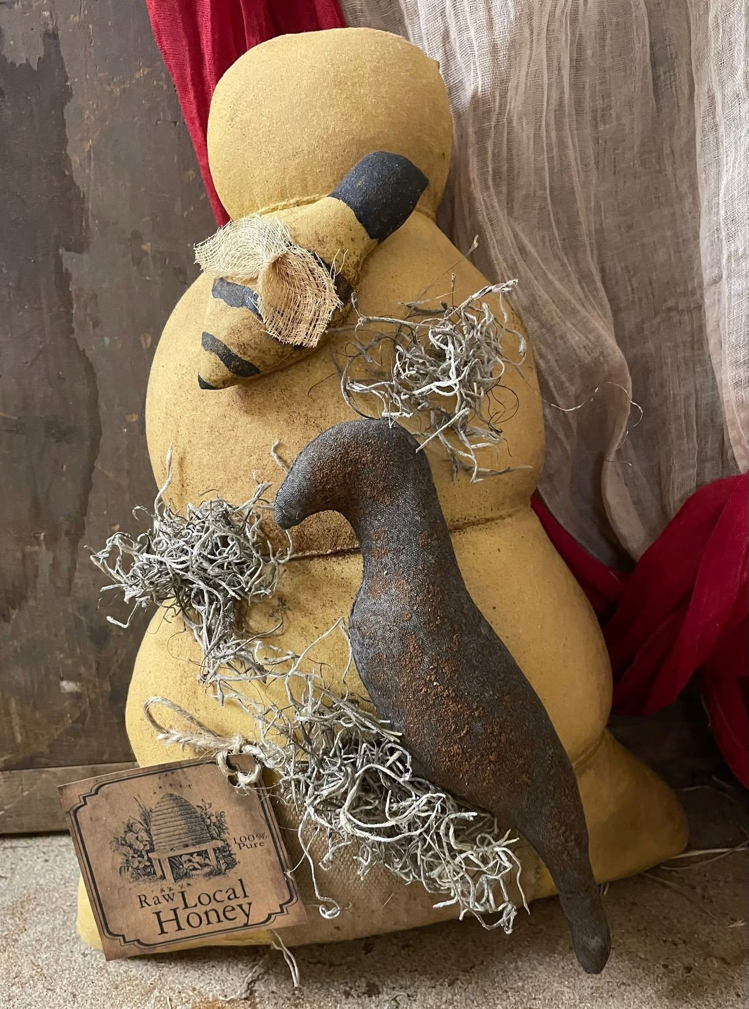 Large Primitive Grungy Bee Skep 13x11