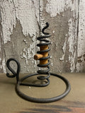 Primitive Tin Courting Candle 6x5 Black