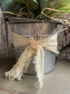 Primitive Geraniums In Antique Measuring Pitcher 11x6