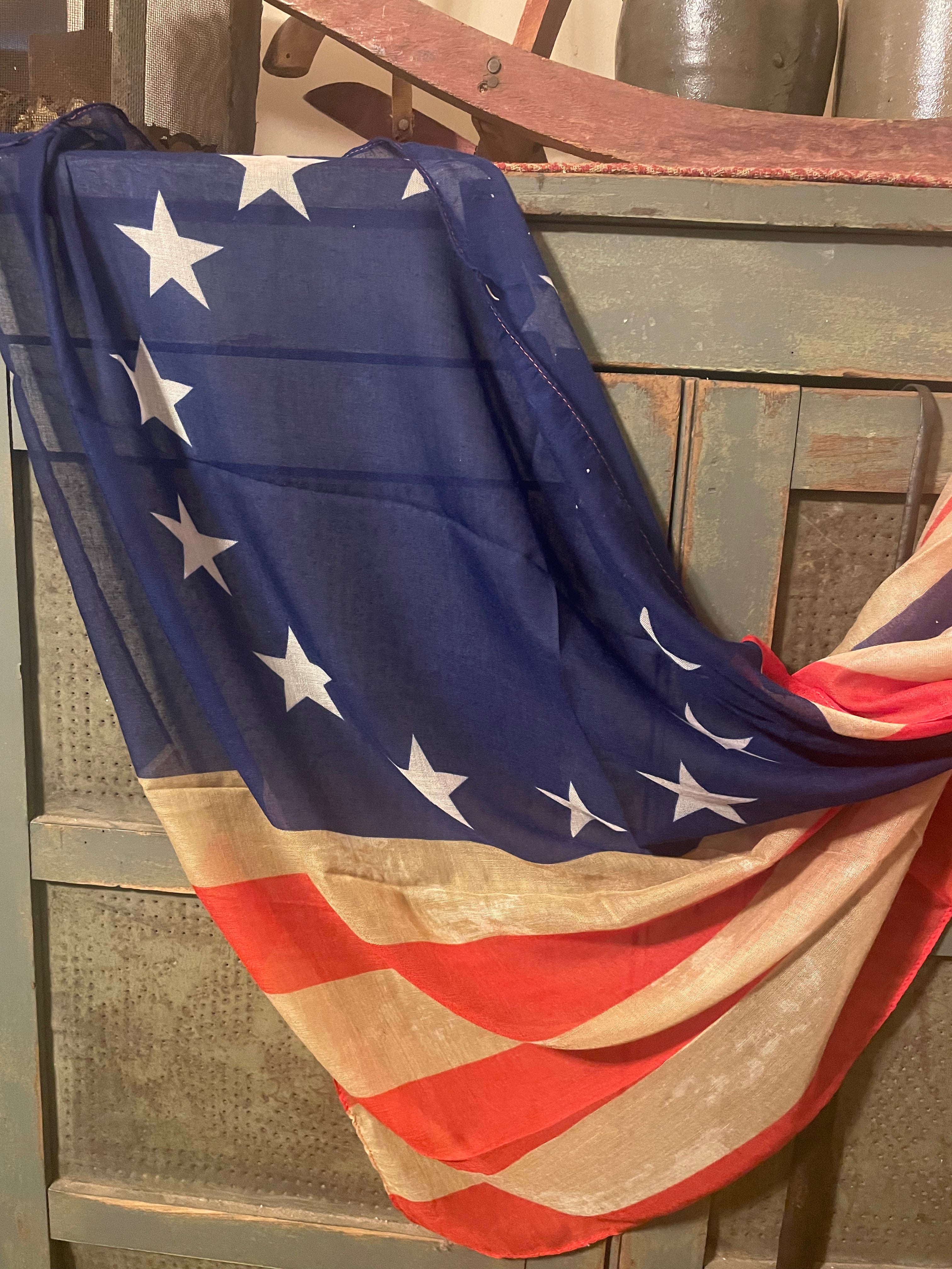 Primitive Americana Betsy Flag Scarf 72x36