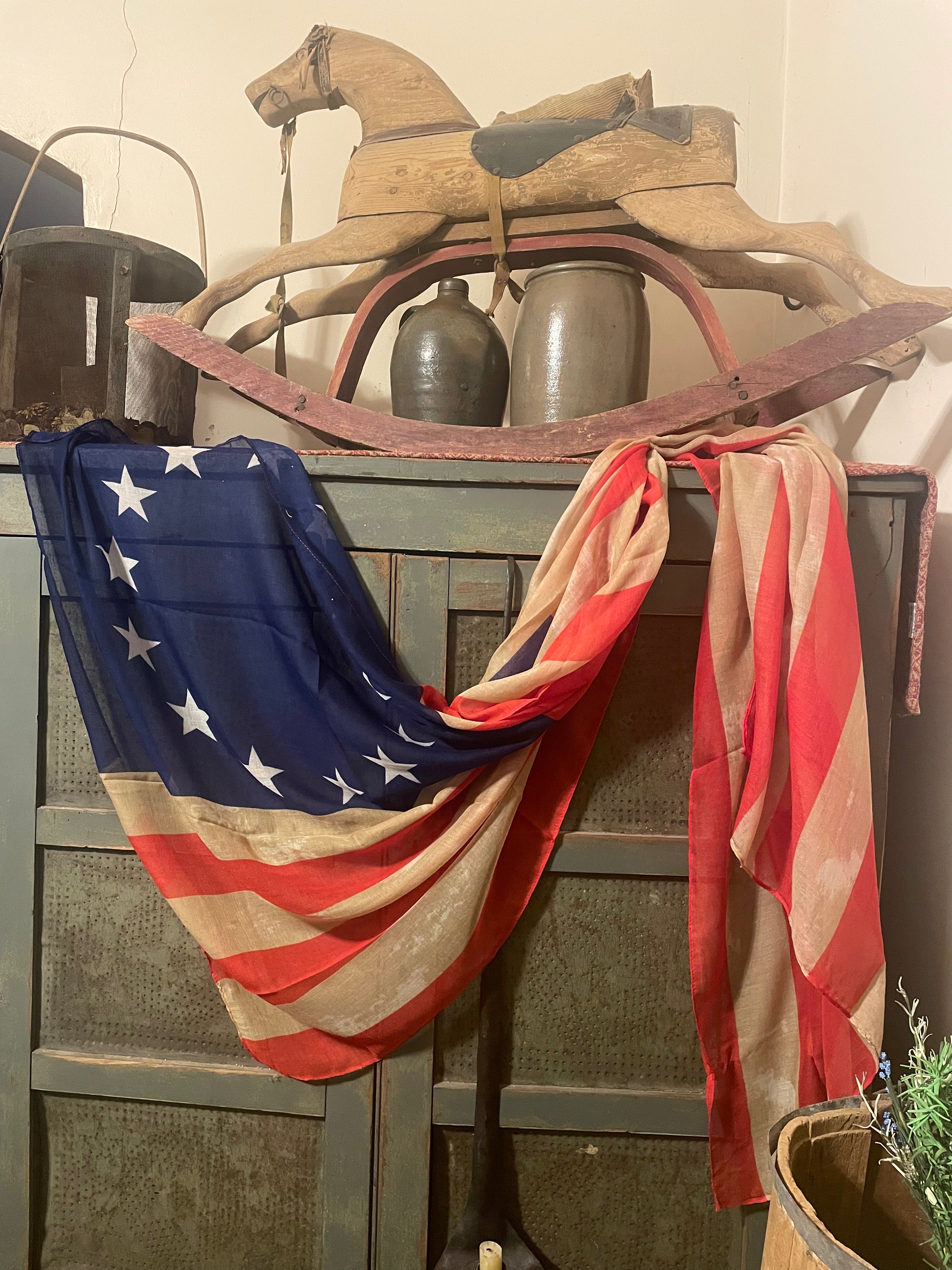 Primitive Americana Betsy Flag Scarf 72x36