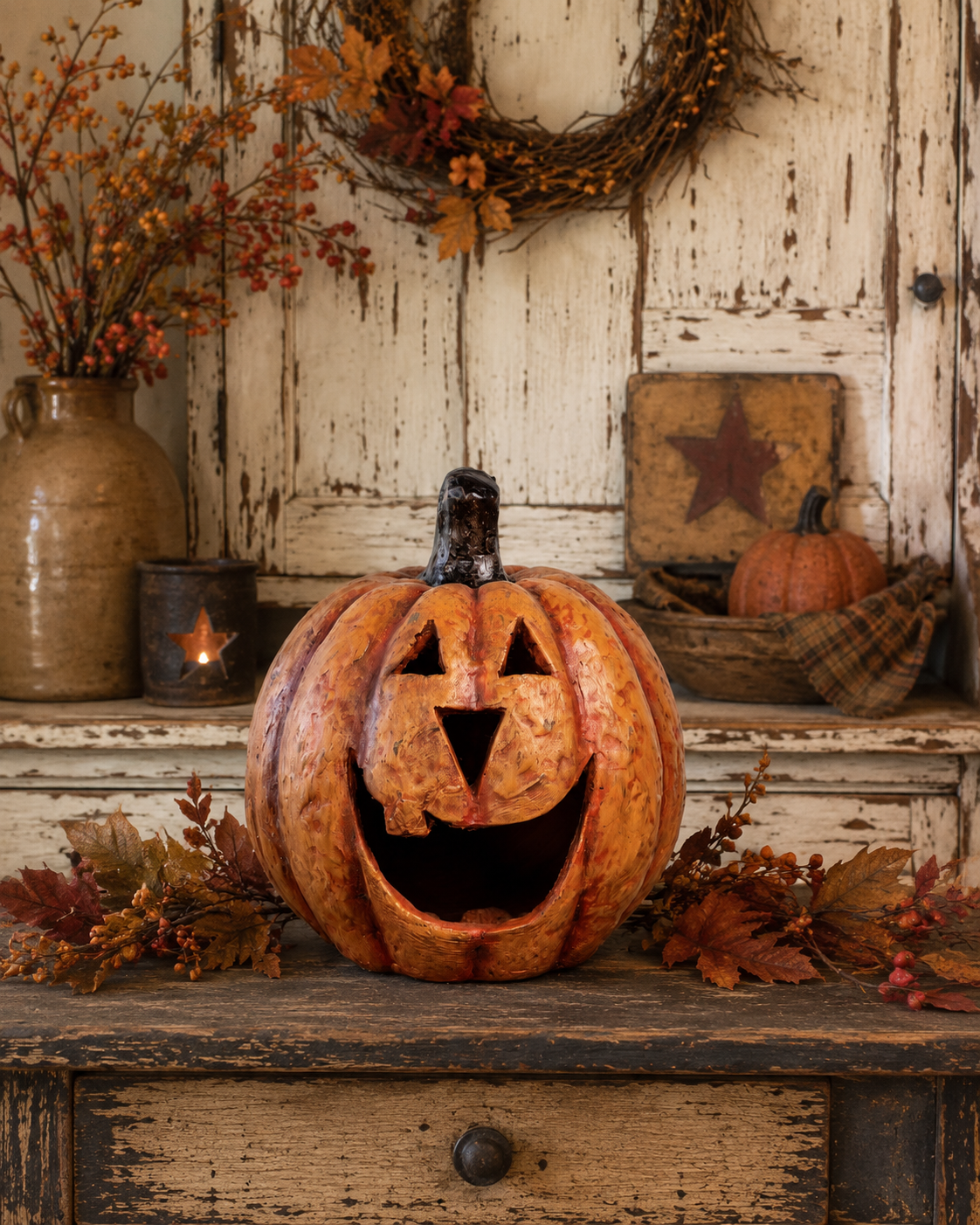 Primitive Ragon House Big Mouth Pumpkin Orange 11x11