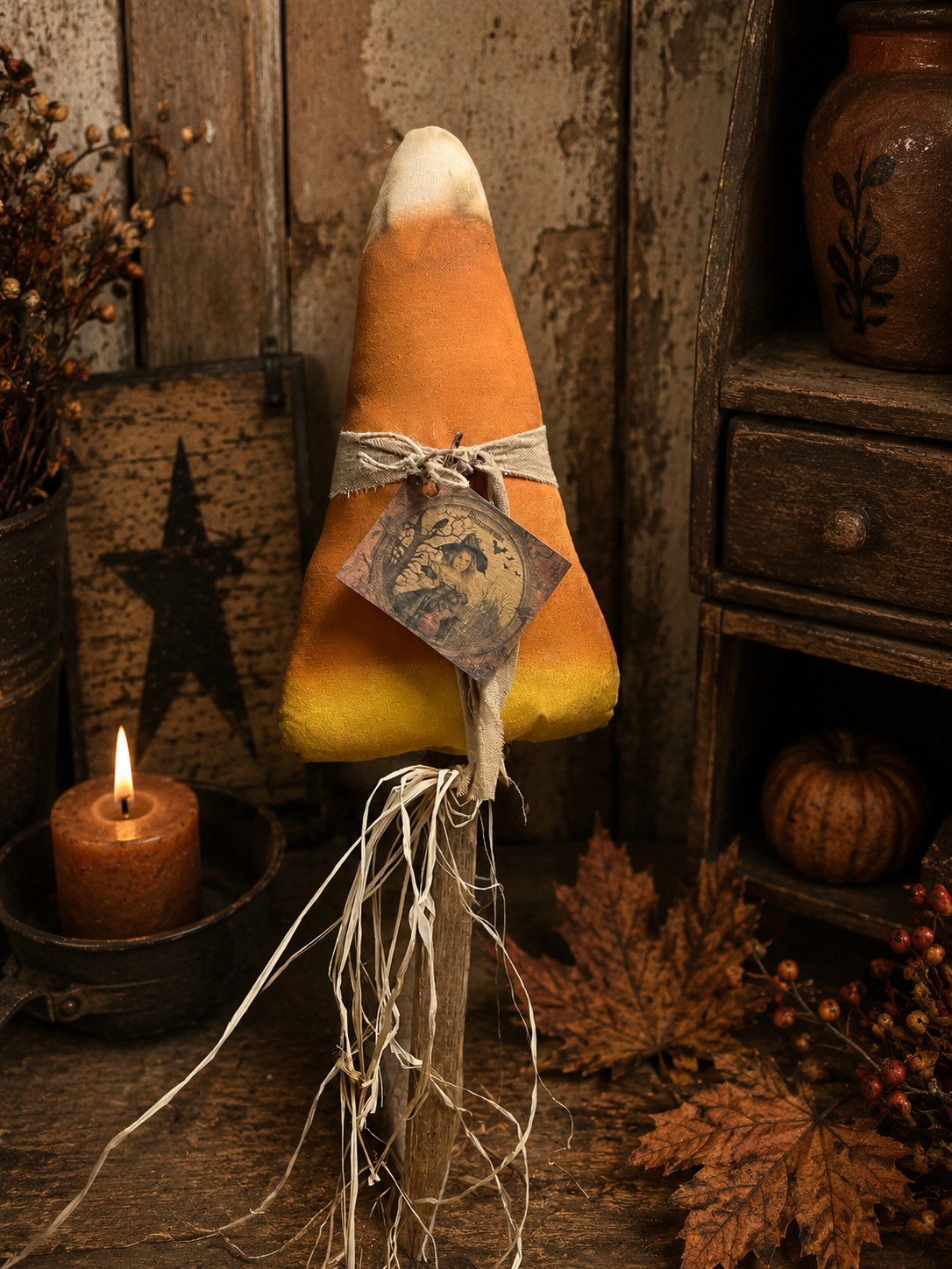 Primitive Candy Corn Poke 20x7