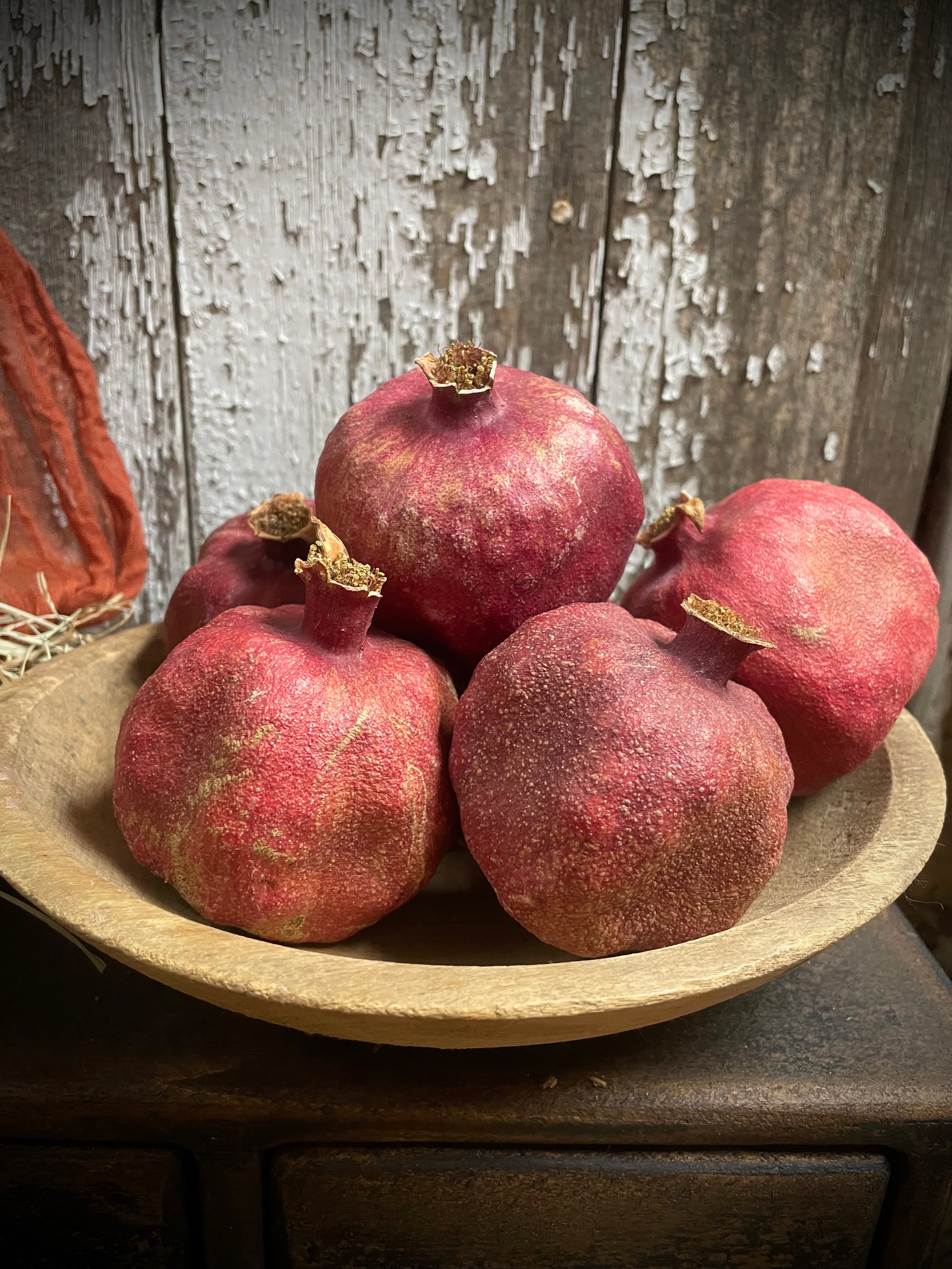 Primitive Whole Dried Pomegranate Bowl Fillers Set of 3, 6 Or 10