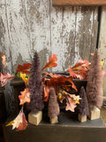 4 Primitive Bottle Brush Trees With A Garland 16 Inches