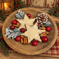 Primitive Salt Dough Snowflakes With Dried Goods Bowl Fillers