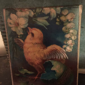 Primitive Easter Grungy Decorative Canvas Print 8x10