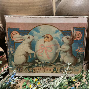 Primitive Easter Grungy Decorative Canvas Print 8x10