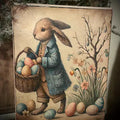 Primitive Easter Grungy Decorative Canvas Print 8x10