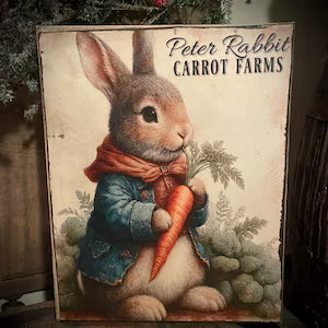 Primitive Easter Grungy Decorative Canvas Print 8x10