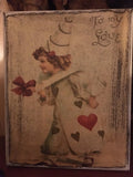 Primitive Valentines Grungy Decorative Canvas Print 8x10