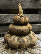 Primitive Bemis Feedsac Pumpkin Stack 12x10