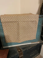 Primitive Coverlet 34 Inch Table Square Mustard/White