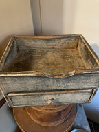 Primitive Wooden One Drawer Cubby 10x8x6 Antique White