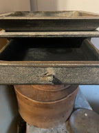 Primitive Wooden Tray with Drawer 12x12x4 Antique White