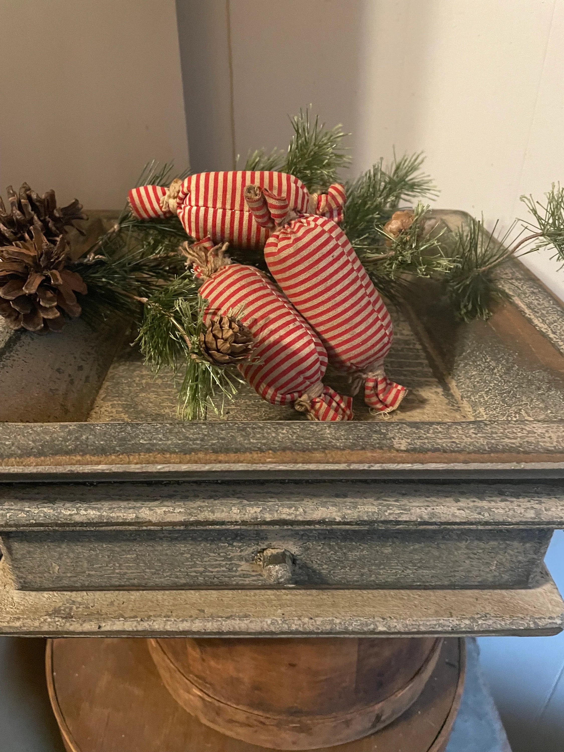 Primitive Wooden Tray with Drawer 12x12x4 Antique White