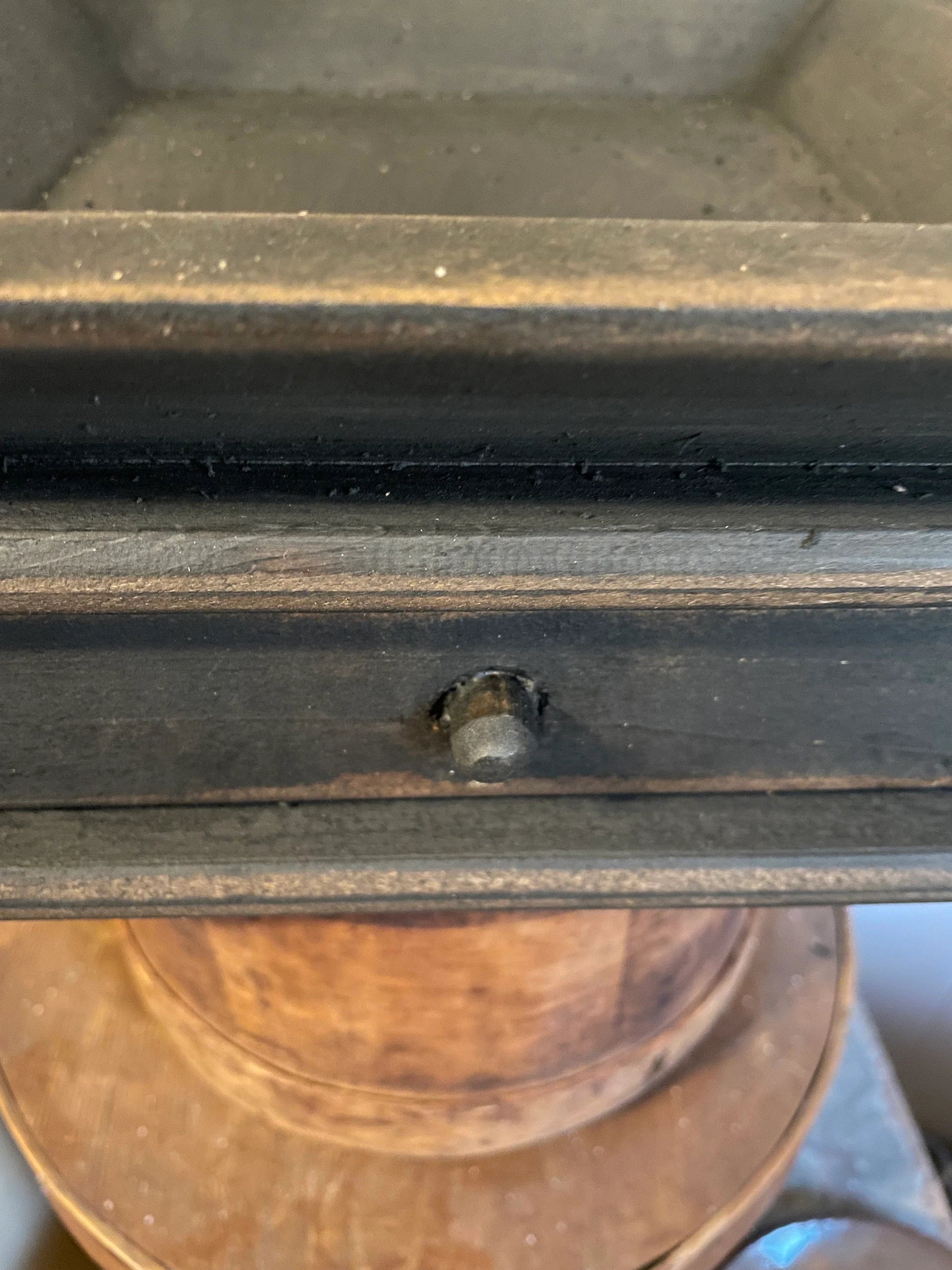 Primitive Wooden Tray with Drawer 12x12x4 Black Over Mustard