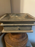 Primitive Wooden Tray with Drawer 12x12x4 Antique White