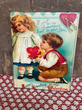 Primitive Valentines Grungy Decorative Canvas Print 8x10