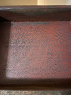 Primitive Wooden Mini Dry Sink with Drawer 14x8x7 Red Over Black