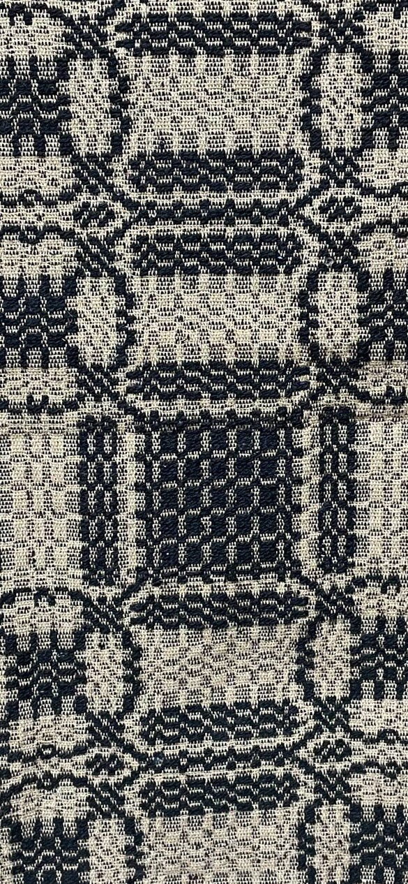 Primitive Coverlet 34 Inch Table Square Black/Tan