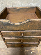 Primitive Wooden Three Drawer Cubby 11x10x8 Mustard Over Black