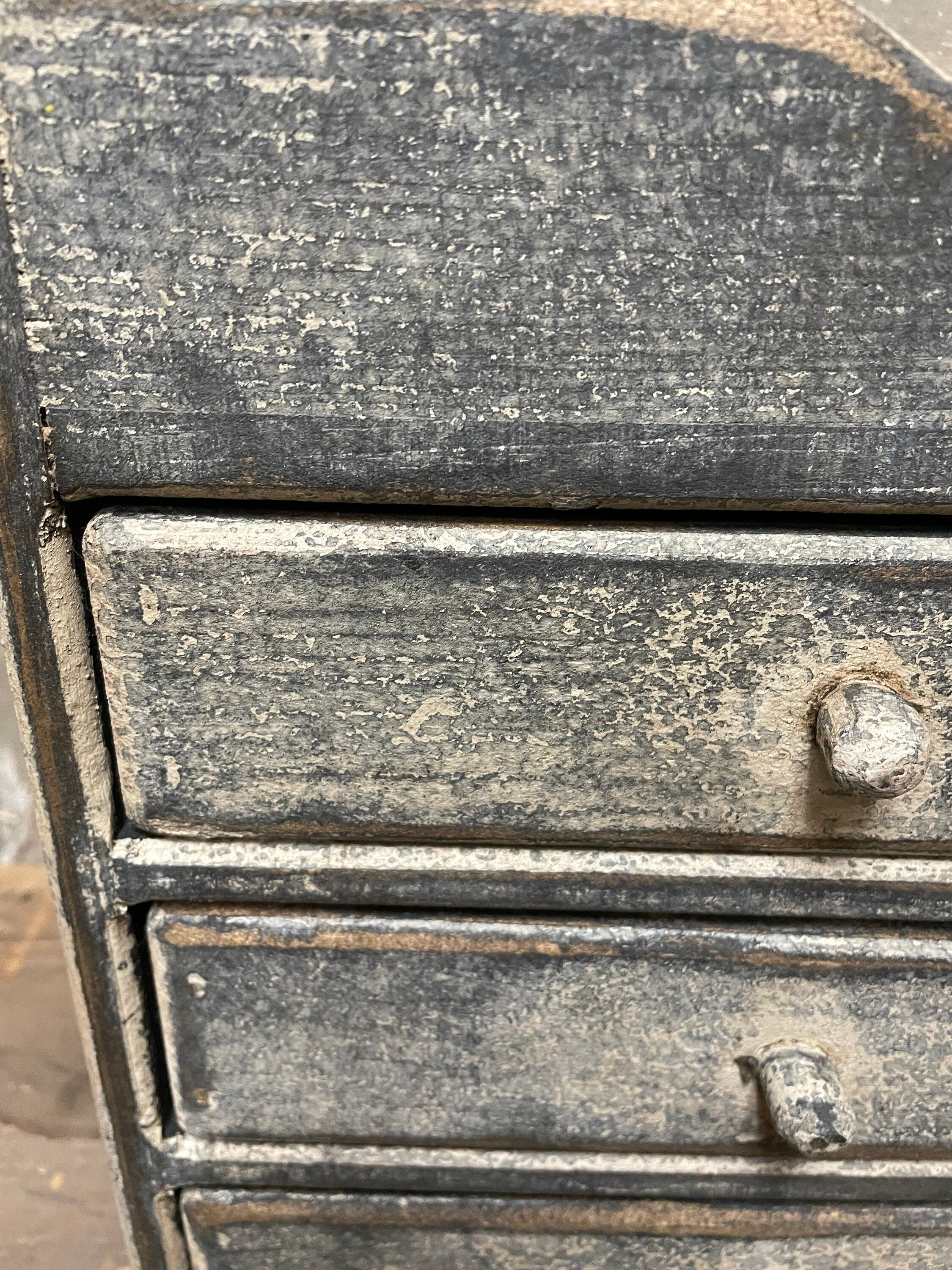 Primitive Wooden Three Drawer Cubby 11x10x8 Antique White