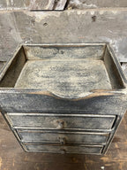 Primitive Wooden Three Drawer Cubby 11x10x8 Antique White