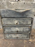 Primitive Wooden Three Drawer Cubby 11x10x8 Antique White