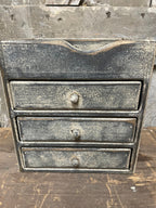 Primitive Wooden Three Drawer Cubby 11x10x8 Antique White