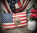 Large Primitive Americana Flag Pillow 18x12
