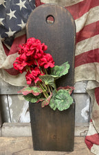 Primitive Wooden Wall/Door Box 24x3x7 Black Over Mustard