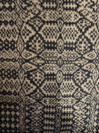 Primitive Coverlet 34 Inch Table Square Blue/Tan