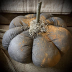 Primitive Fall Halloween Black Flattie Pumpkin 11x3